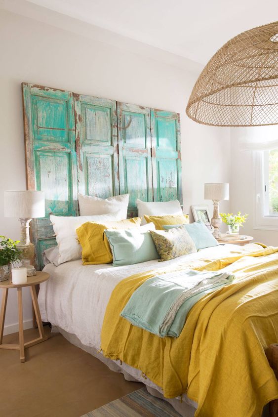 Dormitorio con colores en tendencia para la primavera